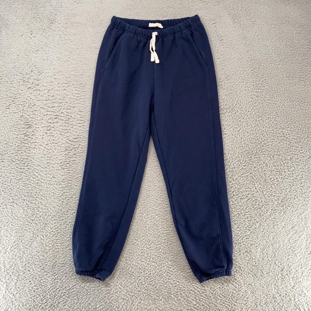 Everlane Sweatpants Womens Small Blue French Terry Joggers Elastic Waist Lounge